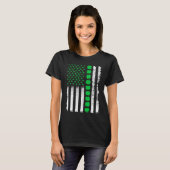American Irish Flag Shamrock Lucky St Patricks Day Tシャツ (正面フル)