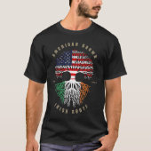 American Irish Roots Shamrock Lucky St Patricks Da Tシャツ (正面)