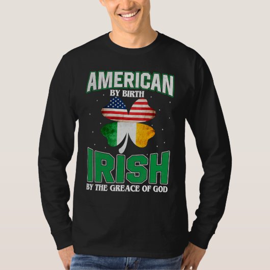 American Irish Shamrock Lucky St Patricks Day Men  Tシャツ (正面)