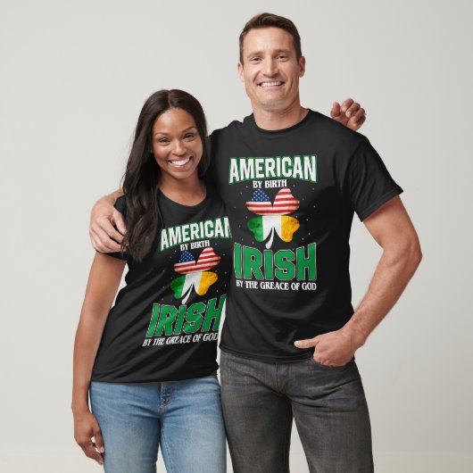 American Irish Shamrock Lucky St Patricks Day Men Tシャツ (ユニセックス)