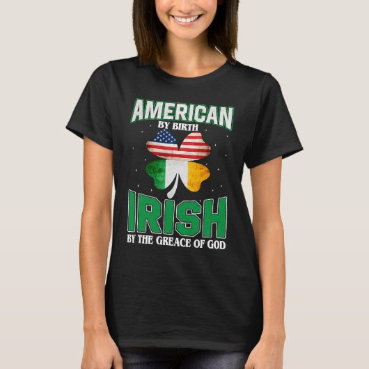 American Irish Shamrock Lucky St Patricks Day Men  Tシャツ (正面)