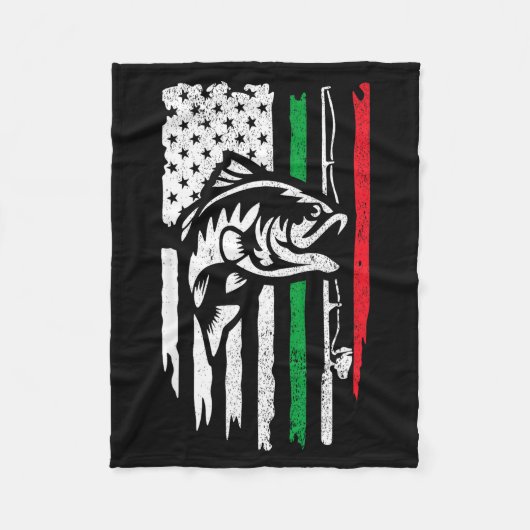 American Italian B Fishing Flag For Fisherman Ital フリースブランケット (正面)