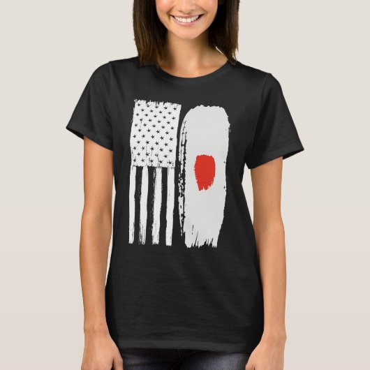 American Japanese Flag   Pride Japan USA Tシャツ (正面)