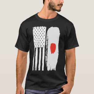 American Japanese Flag Pride Japan USA Tシャツ