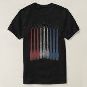 American Jet Red White & Blue Flag 4th Of July U Tシャツ (デザイン正面)