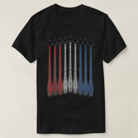 American Jet  Red White & Blue Flag  4th Of July U Tシャツ (デザイン正面)