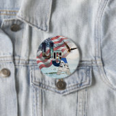 American Landmark USA Flag Sea and Bald Eagle 3" 缶バッジ (インサイチュ)