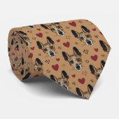 American Leopard Hound Valentine Hearts Pattern ネクタイ (ロール)