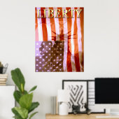 American Liberty Collage – フォトアートポスター ポスター (ホームオフィス)