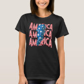 American Lightning Bolt USA Flag 4th Of July Indep Tシャツ (正面)