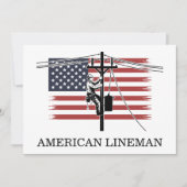 American Lineman Flag – Electrician & Utility Work カード (正面)
