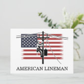 American Lineman Flag – Electrician & Utility Work カード (スタンド正面)