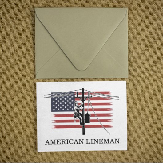 American Lineman Flag – Electrician & Utility Work カード
