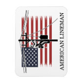 American Lineman Flag – Electrician & Utility Work マグネット (縦)