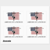 American Lineman Flag – Electrician & Utility Work 長方形シール (シート)