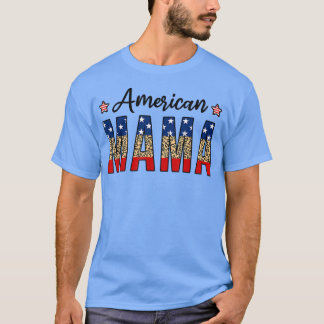 American Mama 4th Of July Leopard Fourth Of July M Tシャツ