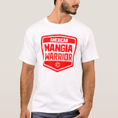 American Mangia Warrior – ブラックシールドロゴ付き Tシャツ (正面)