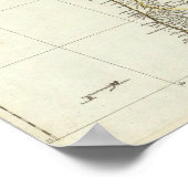 American Map Engraved Central Section ポスター (角)