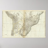 American Map Engraved Central Section ポスター (正面)