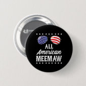American Meemaw 4Th Of 7月の独立記念日Patri 缶バッジ (正面&裏面)
