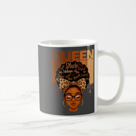 American Melanin History Queen Black African Fun コーヒーマグカップ (右)
