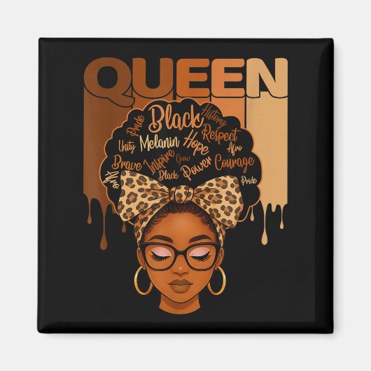American Melanin History Queen Black African Humor マグネット (正面)