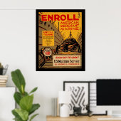 American Merchant Marine Enroll Today Vintage WPA ポスター (ホームオフィス)