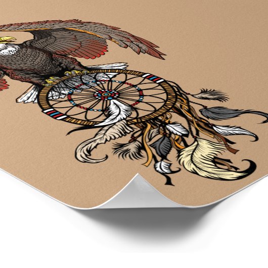 American native indians dreamcatcher ポスター (角)