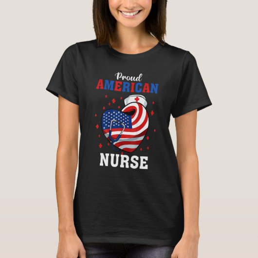 American Nurse For Memorial Day and 4th of July Tシャツ (正面)