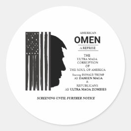 American Omen In Black ラウンドシール