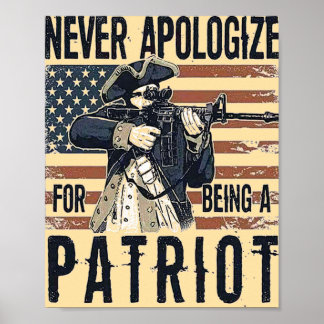 American Patriot "Never Apologize" Military  ポスター