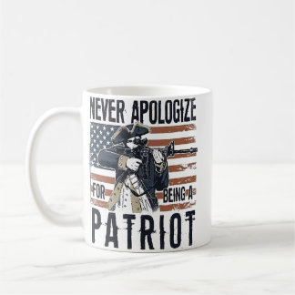 American Patriot "Never Apologize" Minutemen  コーヒーマグカップ