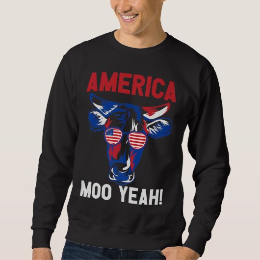 American Patriotic Decoration Moo Yeah Premium スウェットシャツ (正面)