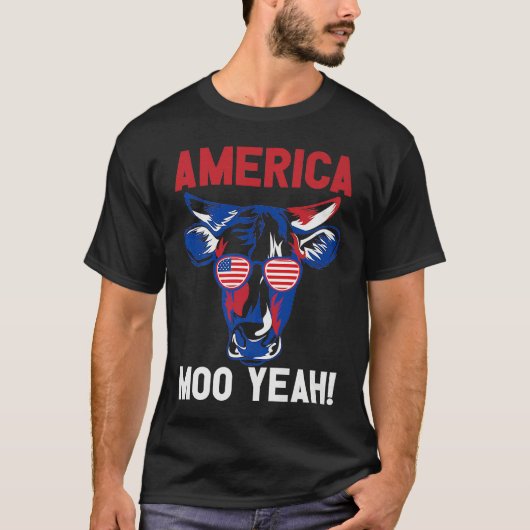 American Patriotic Decoration Moo Yeah Premium Tシャツ (正面)