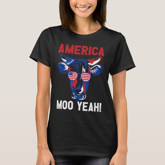 American Patriotic Decoration Moo Yeah Premium Tシャツ (正面)