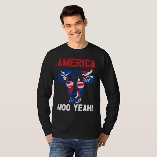 American Patriotic Decoration Moo Yeah Premium Tシャツ (正面フル)