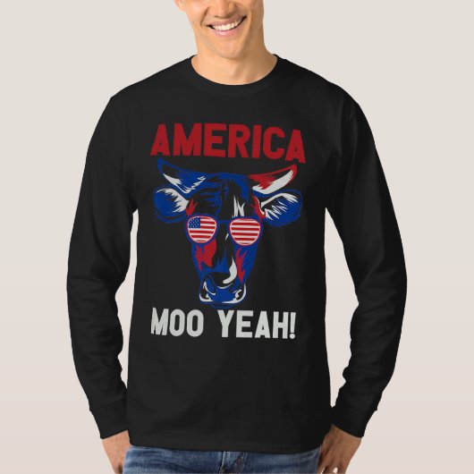 American Patriotic Decoration Moo Yeah Premium Tシャツ (正面)