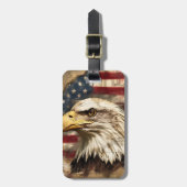 American Patriotic Eagle Luggage Tag ラゲッジタグ (正面縦)