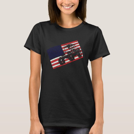 American Patriotic Farming Flag For Farmers Tシャツ (正面)