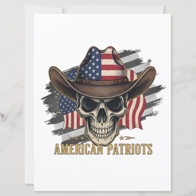 American Patriots Vintage Skull Flag (正面)