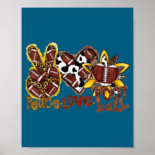 American Peace Football Football Leopard Love Love ポスター (正面)