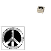American Peace Sign グランジ +お客様のアイディア ラバースタンプ (押印)