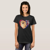 American Pekingese Dog Heart 4th Of July USA Flag  Tシャツ (正面フル)