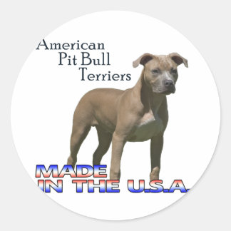 American Pit Bull Terriers ：小さなステッカー ラウンドシール