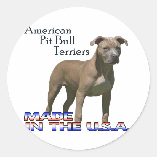 American Pit Bull Terriers ：小さなステッカー ラウンドシール (正面)