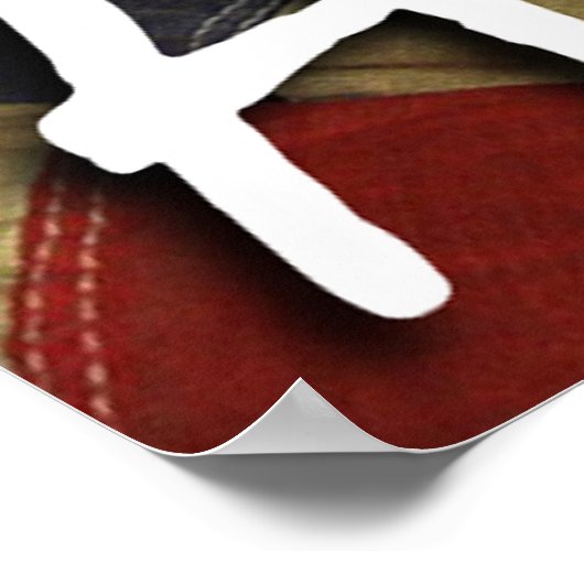 American Pitbull Terrier Dog, Flag, Bald Eagle ポスター (角)