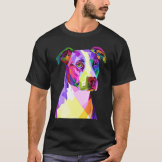 American Pitbull Terrier Pop Art Portrait Tシャツ