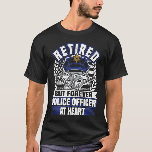 American Police Officer Retirement US Flag Retiree Tシャツ (正面)