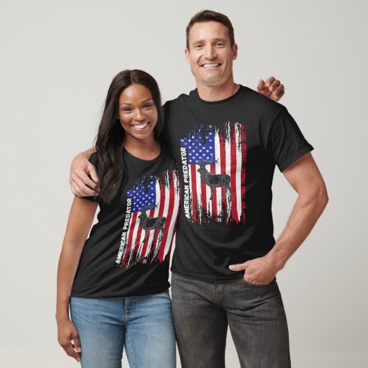 American Predator Patriotic American Flag ELK Hunt Tシャツ (ユニセックス)