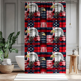 American Pride Curtain Eagle & Flag Home Touch シャワーカーテン